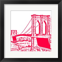 Red Brooklyn Bridge Fine Art Print