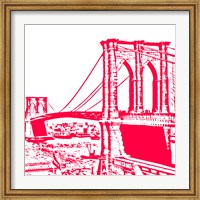 Red Brooklyn Bridge Fine Art Print