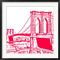 Red Brooklyn Bridge Fine Art Print