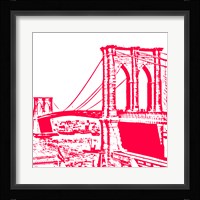 Red Brooklyn Bridge Framed Print