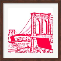 Red Brooklyn Bridge Fine Art Print