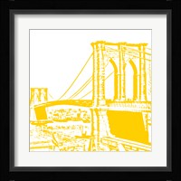 Yellow Brooklyn Bridge Framed Print