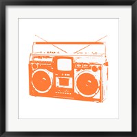 Orange Boom Box Fine Art Print