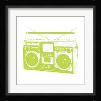 Lime Boom Box Framed Print