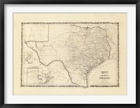 New Map Of The State Of Texas Fine Art Print