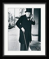 Sir Winston Churchill Outside Claridges Hotel Fine Art Print