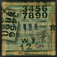 Layered Teal Numbers Fine Art Print