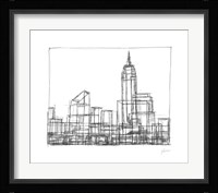 Wire Frame Cityscape I Framed Print