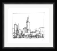 Wire Frame Cityscape II Framed Print