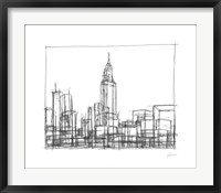 Wire Frame Cityscape II Framed Print