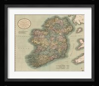 Vintage Map of Ireland Framed Print