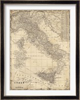 Antique Map of Italy Fine Art Print