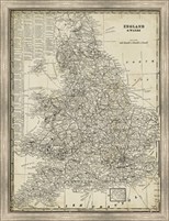 Antique Map of England Fine Art Print