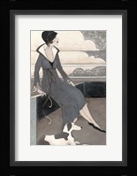 Art Deco Lady With Dog Fine Art Print
