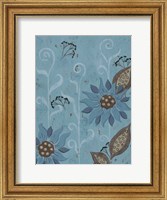 Whimsical Blue Floral II Fine Art Print