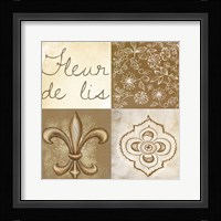 Fleur de Lis Square Framed Print