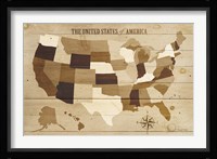 USA Modern Vintage Wood Framed Print