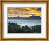 Asheville NC Blue Ridge Mountains Sunset and Fog Landscape Fine Art Print