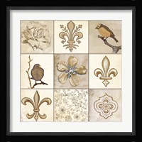 Fleur 9 Panel Framed Print