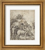 A Man Riding a Bull Fine Art Print