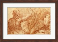 Studies of Saints John the Baptist and Jerome Fine Art Print