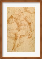 Studies of a Male Nude, a Drapery, and a Hand Fine Art Print