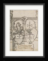 Stained-Glass Design with Two Coats of Arms Framed Print