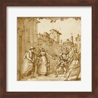 Taddeo Leaving Home Escorted by Two Guardian Angels Fine Art Print