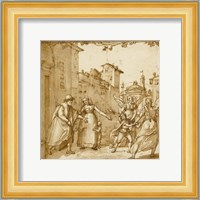 Taddeo Leaving Home Escorted by Two Guardian Angels Fine Art Print