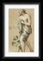 Study of a Female Figure with a Putto Fine Art Print