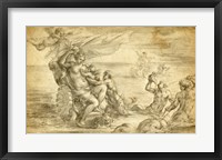 Venus in Her Sea Chariot Suckling Cupid Fine Art Print