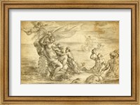 Venus in Her Sea Chariot Suckling Cupid Fine Art Print