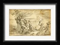 Venus in Her Sea Chariot Suckling Cupid Framed Print