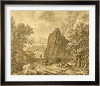 Mountain Landscape with Figures Fine Art Print
