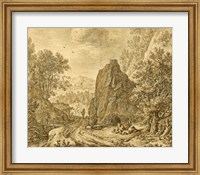 Mountain Landscape with Figures Fine Art Print