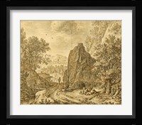 Mountain Landscape with Figures Fine Art Print