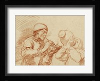 Studies of a Man Smoking and a Man Drinking Fine Art Print