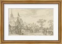 A Village Festival with Musicians Playing Outside a Tent Fine Art Print