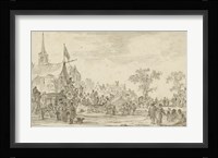 A Village Festival with Musicians Playing Outside a Tent Fine Art Print