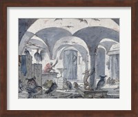 An Enchanted Cellar with Animals Fine Art Print