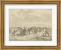 A Scene on the Ice with Skaters and Wagons Fine Art Print