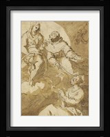 Saint Francis Interceding with the Virgin on Behalf of a Female Saint Fine Art Print