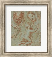 Studies of the Madonna and Child and of Heads Fine Art Print