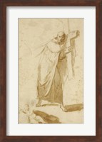 A Monk Carrying a Cross Fine Art Print