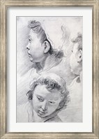 Three Studies of the Head of a Youth Fine Art Print