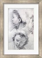 Three Studies of the Head of a Youth Fine Art Print