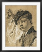 A Boy Holding a Pear Fine Art Print