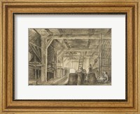 Interior of a Barn with a Family of Coopers Fine Art Print