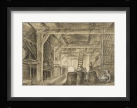 Interior of a Barn with a Family of Coopers Fine Art Print