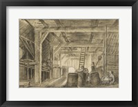 Interior of a Barn with a Family of Coopers Fine Art Print